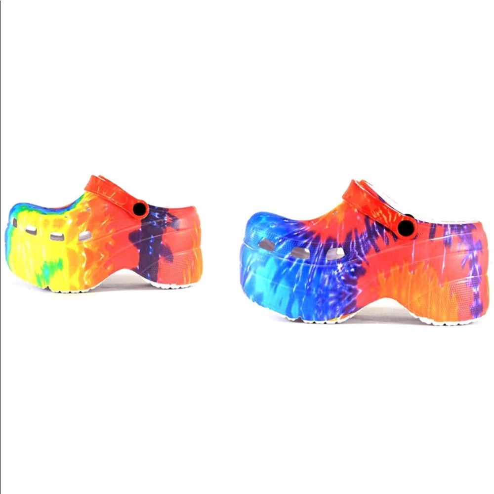 Size 9 CAPE ROBBIN GARDEN PLATFORM CLOGS Pastel Rainbow